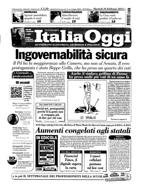 Italia oggi : quotidiano di economia finanza e politica